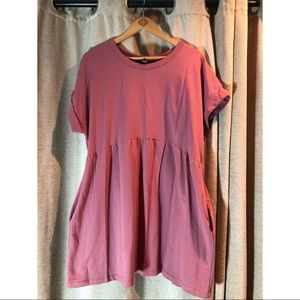 Short cotton dress with pockets